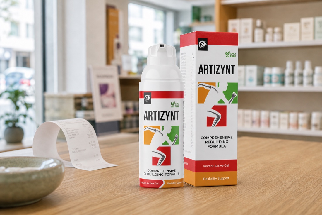 Pumpička ArtiZynt a kartónový obal na drevenom pulte